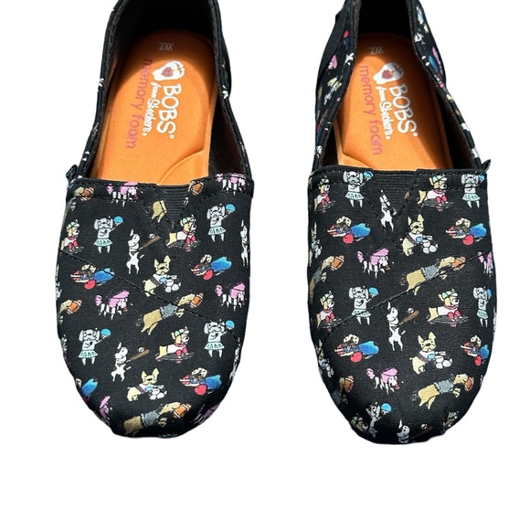 Bob's for Dogs Skechers Black size W7 NWOT Slip-On Memory Foam Vegan 7 - Picture 2 of 6